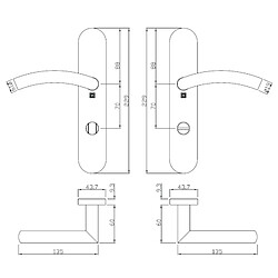 Ensemble sur plaques série JADE 1494 type condamnation à voyant finition inox brossé HERACLES B INOX SP18V