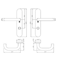 Ensemble sur plaques JADE série 1294 type condamnation à voyant finition inox brossé HERACLES B INOX SP10V