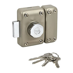 Yale Verrou à bouton et cylindre - Beige et gris