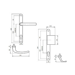 Sofi Poignée de porte sur plaque - Noir