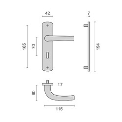 Ensemble sur plaques SALOME HOME entraxe 165mm clé L argent HERACLES B SALOME 35