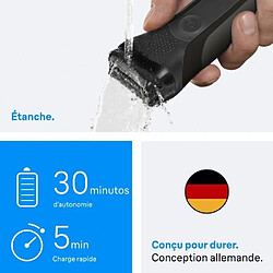 Rasoir électrique BRAUN Series 3 - Noir - Autonomie 30 minutes - Charge rapide 5 minutes