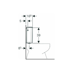 Réservoir attenant confort chasse interrompable alimentation latérale blanc GEBERIT 128.025.11.5