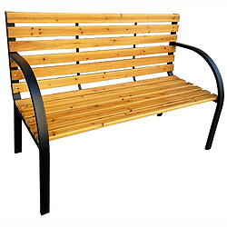 Akord Banc de jardin Dalia - Noir bois naturel