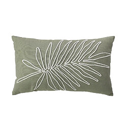 Toilinux Coussin déhoussable brodé jungle MAMBO - 30 x 50 cm - Olive