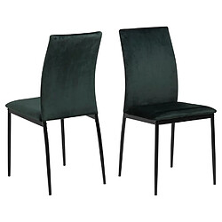 Toilinux Lot de 4 chaises de salle à manger MIDENA - Vert foncé