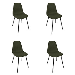 Toilinux Lot de 4 chaises ATOME - Kaki