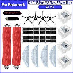 General Brosse latérale, filtre principal, sac à poussière et serpillière pour aspirateur robot Roborock S7 MaxV, S7 MaxV Plus, S7 MaxV Ultra et G10S Pro. Accessoires inclus.~01981 