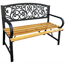 Akord Banc de jardin Nerina - Noir/bois naturel