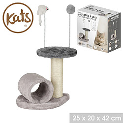 Toilinux Arbre à chat avec jouets sur ressort MIA - Gris