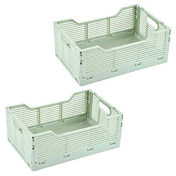 Homea Lot de 2 cagettes pliables FOLDY - Taille M - Céladon