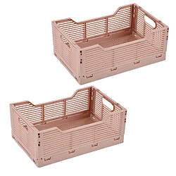 Homea Lot de 2 cagettes pliables FOLDY - Taille M - Rose