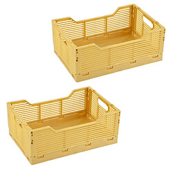 Homea Lot de 2 cagettes pliables FOLDY - Taille M - Ocre