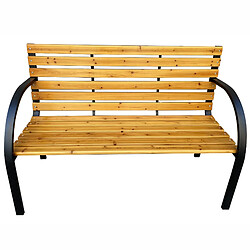 Akord Banc de jardin Dalia - Noir bois naturel