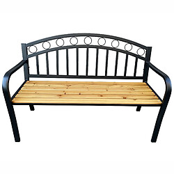 Akord Banc De Jardin Arum Noir/Bois Naturel 127X58X84