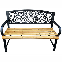 Akord Banc de jardin Nerina - Noir/bois naturel