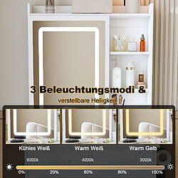 Fenchilin Coiffeuse avec Miroir LED et Tabouret 137cm