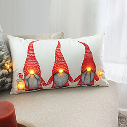 Toilinux Coussin rectangle lumineux en velours imprimé lutin - 30 x 50 cm