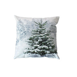 Avis Toilinux Coussin carré lumineux en velours imprimé sapin - 40 x 40 cm