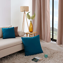 Toilinux Coussin déhoussable en coton PANAMA - 60 x 60 cm - Bleu canard