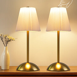 ZMH Lot De 2 Lampes à Poser LED Blanc Sans Fil - Lampe Intensité Variable Avec 3 Températures