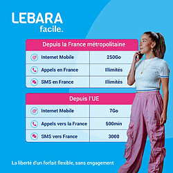 Carte SIM Prépayée 250 Go Lebara