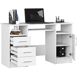 Akord Bureau avec caisson 3 tiroirs - Blanc
