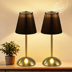 ZMH Lampe De Table Sans Fil Lot De 2 - Lampe De Chevet Noir USB Rechargeable