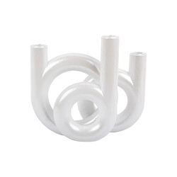 Present Time Bougeoir Anneaux moyen LOOPA - Blanc