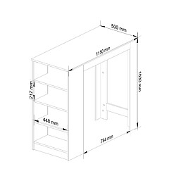 Avis Akord Table de bar - Blanc