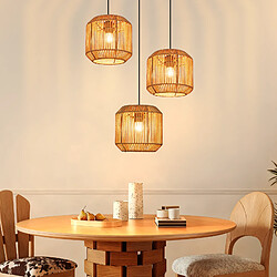 ZMH Suspension 3 Lumière Noir E27 Vintage Lampe à Suspendre (ampoule Non Incluse)