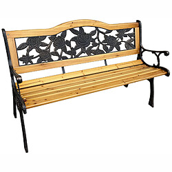 Akord Banc De Jardin Rose Noir/Bois Naturel 125X52X76