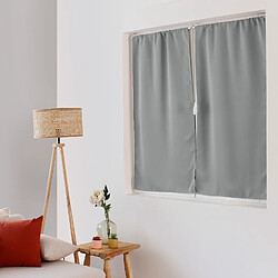Toilinux Vitrage occultant REGLISSE - 60 x 120 cm - Gris clair