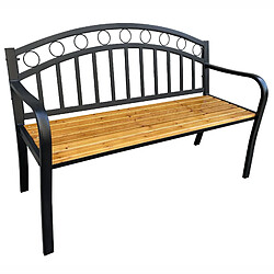 Akord Banc De Jardin Arum Noir/Bois Naturel 127X58X84