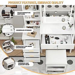 Fenchilin Coiffeuse avec Miroir LED et Tabouret 130cm