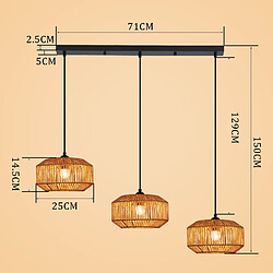 ZMH Suspension 3 Flamme Vintage E27 Décoration De Salle à Manger (ampoule Non Incluse)