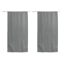 Toilinux Vitrage occultant REGLISSE - 60 x 120 cm - Gris clair