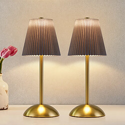 ZMH Lot De 2 Lampes De Table LED Sans Fil Avec Port USB 3 Températuresverte