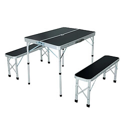 Akord Ensemble De Voyage Roi Table + 2 Bancs Noir 87X23X38