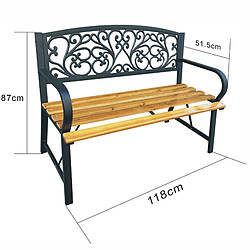 Avis Akord Banc de jardin Nerina - Noir/bois naturel