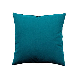 Toilinux Coussin déhoussable en coton PANAMA - 40 x 40 cm - Bleu canard