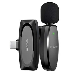 Devia Micro-cravate sans fil avec Récepteur USB-C 10m et Réduction de Bruit ENC Noir
