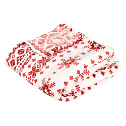 Feeric Lights And Christmas Plaid de Noël motif Scandinave - 130 x 180 cm - Rouge