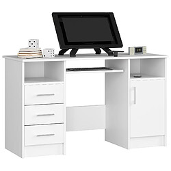 Akord Bureau avec caisson 3 tiroirs - Blanc