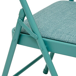 Five Simply Smart Lot de 4 chaises pliantes en tissu chiné FLEXY - Vert pas cher