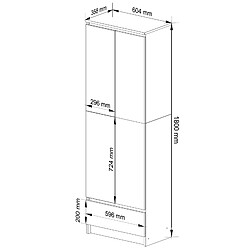 Akord Bibliothèque Fermée Blanc/Blanc Brillant 60X35X180