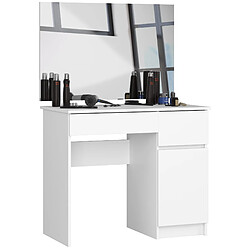 Akord Coiffeuse Avec Miroir Droit Blanc 90X50X142