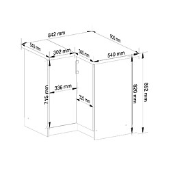 Avis Akord Meuble De Cuisine D'angle Avec Plan De Travail Blanc/Chêne Sonoma 84X45X86