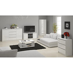 Acheter Akord Buffet 6 Tiroirs Blanc Brillant 160X40X77