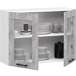 Akord Meuble haut de cuisine vitrine - Blanc